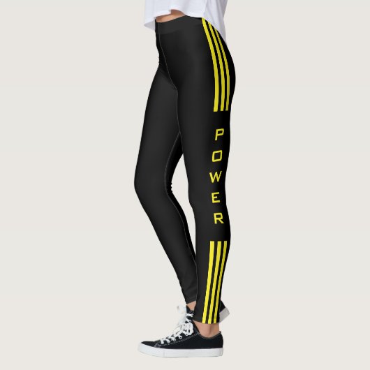 Sport Leggings Power Text - Aangepaste kleuren (Links)
