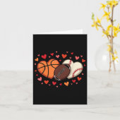 Sport Liefde Hart Voetbal Basketbal Valentijnsdag  Kaart (Gele Bloem)