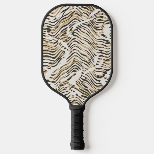 Sport Luxe Zebra - Mocha Goud Pickleball Paddle (Voorkant)