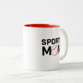 Sport mam Baseball Design Tweekleurige Koffiemok (Voorkant rechts)