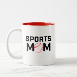 Sport mam Baseball Design Tweekleurige Koffiemok
