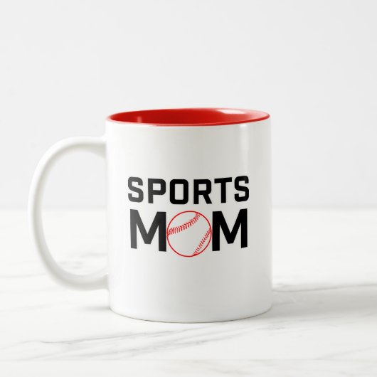 Sport mam Baseball Design Tweekleurige Koffiemok (Links)