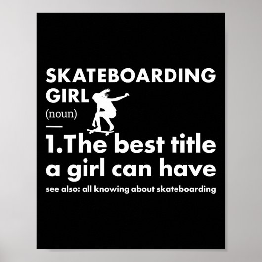 Sport Meisje Definitie Skateboarden Poster (Voorkant)
