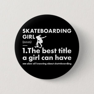 Sport Meisje Definitie Skateboarden Ronde Button 5,7 Cm