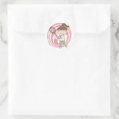 Sport Meisje Tennis Tshirts en geschenken Ronde Sticker (Tas)