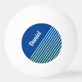 Sport Modern Geometrische Blauwe Strepen Naam Sjab Pingpongbal