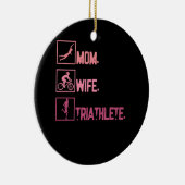 Sport Moeder Vrouw Triatleet Triathlon Zwemmen Cyc Keramisch Ornament (Rechts)