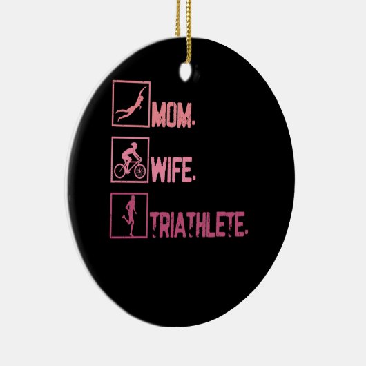 Sport Moeder Vrouw Triatleet Triathlon Zwemmen Cyc Keramisch Ornament (Rechts)