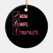 Sport Moeder Vrouw Triatleet Triathlon Zwemmen Cyc Keramisch Ornament (Voorkant)