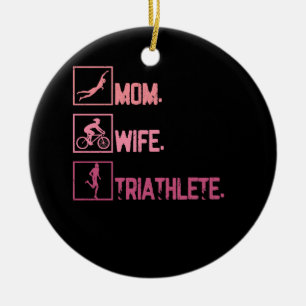 Sport Moeder Vrouw Triatleet Triathlon Zwemmen Cyc Keramisch Ornament