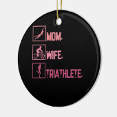 Sport Moeder Vrouw Triatleet Triathlon Zwemmen Cyc Keramisch Ornament (Links)