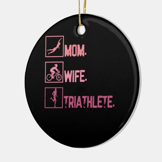 Sport Moeder Vrouw Triatleet Triathlon Zwemmen Cyc Keramisch Ornament (Links)