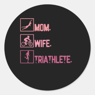 Sport Moeder Vrouw Triatleet Triathlon Zwemmen Cyc Ronde Sticker