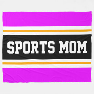 SPORT MOM Fun Athletic Helder Roze Zwarte Strepen Fleece Deken