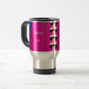 Sport Mom Hot Pink Football Reisbeker