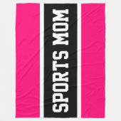 SPORT MOM Sportief Cool Helder Roze Zwarte Strepen Fleece Deken (Voorkant)