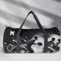 Sport Monogram, zwart-wit, basketbal