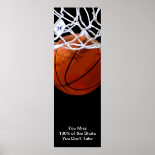 Sport Motivatie Citaat Basketball Poster
