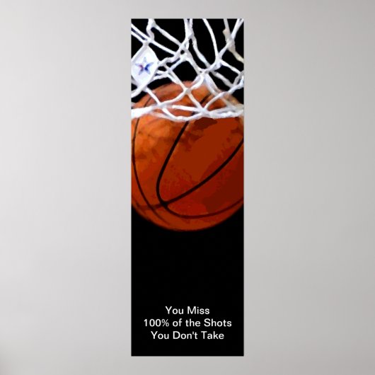 Sport Motivatie Citaat Basketball Poster (Voorkant)