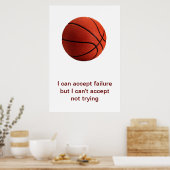 Sport Motivatie Citaat Basketball Poster (Keuken)