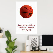 Sport Motivatie Citaat Basketball Poster (Thuiskantoor)