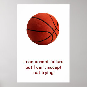 Sport Motivatie Citaat Basketball Poster