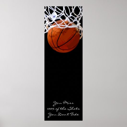 Sport Motivatie Citaat Basketball Poster (Voorkant)