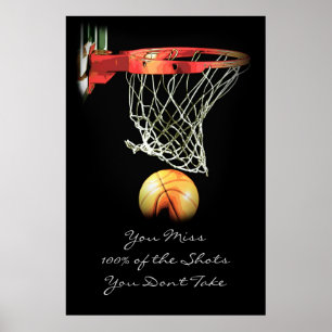 Sport Motivatie Citaat Basketball Poster