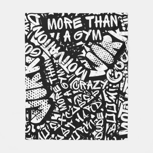 Sport Motivatie: Graffiti Abstract. Fleece Deken (Voorkant)