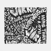 Sport Motivatie: Graffiti Abstract. Fleece Deken (Voorkant (Horizontaal))