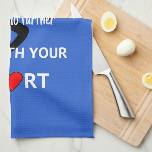 Sport motivatie hardloopcitaat blauw theedoek (Quarter Fold)