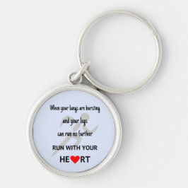 Sport motivatie lopers citaat blauw sleutelhanger