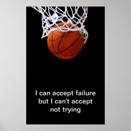 Sport Motivatie Quote Basketbal Print (Voorkant)