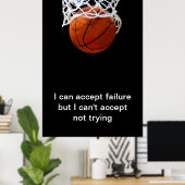 Sport Motivatie Quote Basketbal Print (Thuiskantoor)