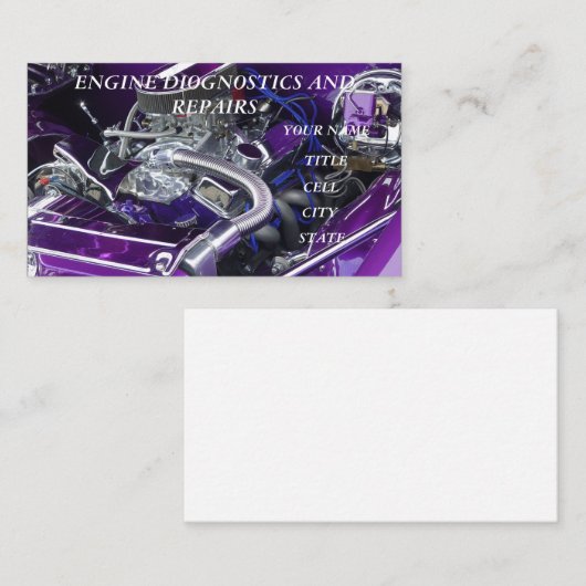 Sport Motor Auto Mechanische Reparaties Visitekaartje (Voorkant / Achterkant)