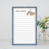 Sport Navy Blauw Kinder Lijnbrief Schrijfpapier (Staand voorkant)