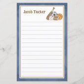 Sport Navy Blauw Kinder Lijnbrief Schrijfpapier (Voorkant)