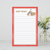 Sport Navy Rode Kinder Lijnbrief Schrijfpapier (Staand voorkant)