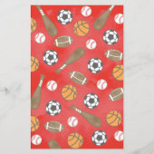 Sport Navy Rode Kinder Lijnbrief Schrijfpapier (Achterkant)