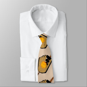 Sport Necktie met Baseball Glove & Bat Stropdas