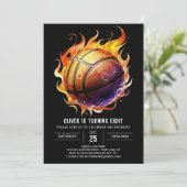 Sport Net Sinaasappel Basketbal Verjaardag Kaart (Staand voorkant)