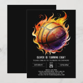 Sport Net Sinaasappel Basketbal Verjaardag Kaart (Voorkant / Achterkant)