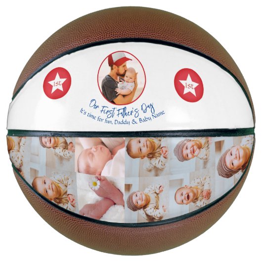 Sport Nieuwe Papa Cool Keepsake Eerste Vaders Dag Basketbal (Voorkant)