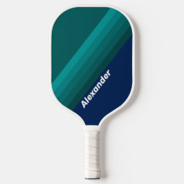 Sport Oceaan Getij Strepen met Naam Pickleball Paddle