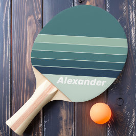 Sport Oceaan Groen Nostalgische Gestreepte met Naa Tafeltennisbatje