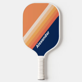 Sport Oceaan Zon Herfst Strepen met Naam Pickleball Paddle