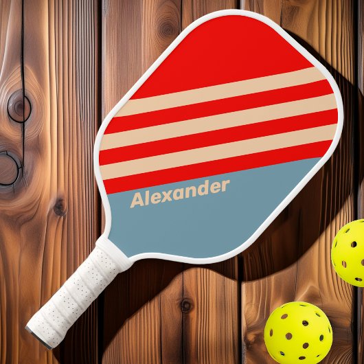  Sport Ocean Horizon Stripes met naam Pickleball Paddle
