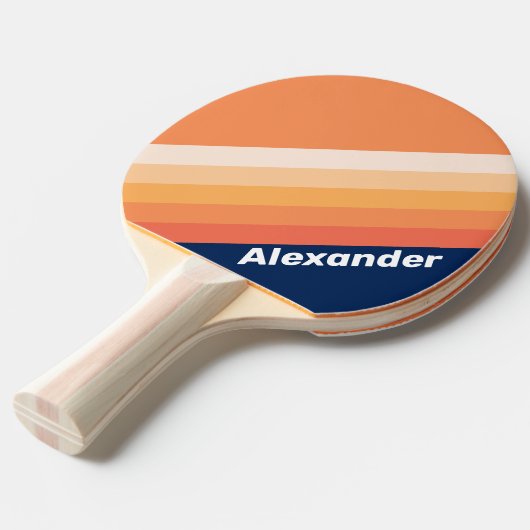 Sport Ocean Sun Fall Stripes with Name Tafeltennisbatje (Voorkant Gekanteld)