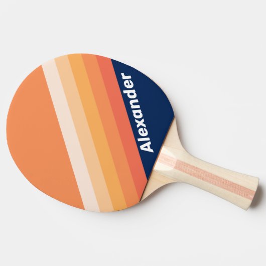 Sport Ocean Sun Fall Stripes with Name Tafeltennisbatje (Zijkant)