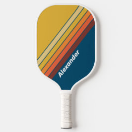 Sport Ocean Vintage Vibe Gestreept met naam Pickleball Paddle